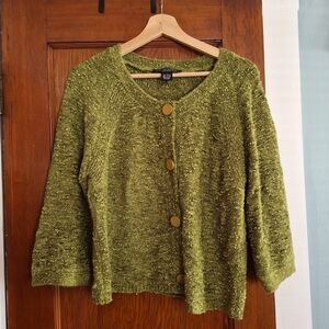 Coldwater Creek Moss Green Cardigan